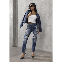 Wd298 Boy Friend Eğlence Süslemeli Kadın Jean Pantolon 001