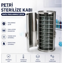 Petri Sterilize Kabı Raflı Paslanmaz Çelik Laboratuvar İçin