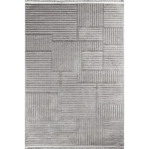 Lioren 199202 Gri- Modern Dokulu Ve Parçalı Desen Koyu Gri Halı Gri