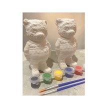 Teddy Bear Ayıcık 2 Adet Xxl Boy 14 Cm Taş Boyama Seti, Etkinlik, Dıy
