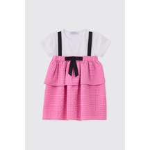 Panço Kız Bebek Beyaz-pembe Elbise 2611gb26064