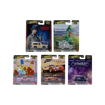Hot Wheels Premium Pop Culture 2026 Mix 5 5'li Diecast Model Araba Seti Mavi