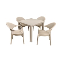Mandella Elit Rattan 90x90 Eylül Koltuk Masa Takımı Çölbeji Çok Renkli