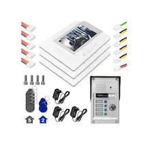 Powermaster 37t4 3 Daire 7'' Nfc Destekli Görüntülü Diafon Kapı Zili Interkom Akıllı Ev Güvenliği Sistemi