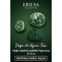 Sertifikalı Doğal Yeşil Nokta Jasper Taşı Kütle 30-35 Mm Doğa İ