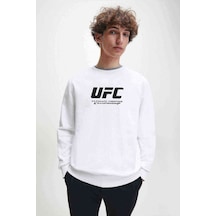 Ultimate Fighting Championship Baskılı Beyaz Erkek Örme Sweat