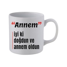 Anneye Doğum Günü Hediyesi Beyaz Kupa Bardak - Seramik Çay, Kahve Hediyelik Bardağı, Lh07293642 Tek Renk