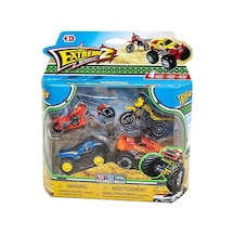 Express Wheels Animal Truck Ve Motosikletli Oyuncak Dörtlü Extreme Sporlar Seti Çok Renkli