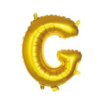 16 Inç 35 Cm Altın Folyo Harf Balon G Beyaz
