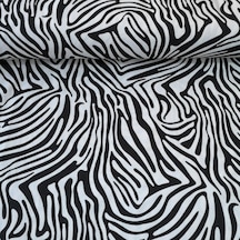 Duck Keten Kumaşı Zebra Desen Siyah Beyaz Leke Tutmaz Ev Tekstil