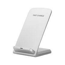 10w Qı Hızlı Kablosuz Şarj Cihazı Güç Cep Telefonu Braketi Telefon Tutucu Standı Beyaz