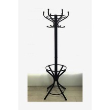 Siyah Metal Portmanto 175 Cm Uzunluk 100 Kg Taşıma Kapasitesi Metal Askılık Siyah Beyaz