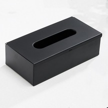 Black-304 Paslanmaz Çelik Kutu Mendil Tutucu Siyah Kaplama Kare Kapak Duvara Monte Tuvalet Kağıdı Araba