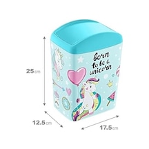 Soft Resimli Çöp Kutusu Döner Kapak 5 Lt Unicorn