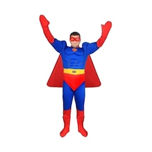 Kostümsarayı Yetişkin Superman Kostümü Kaslı