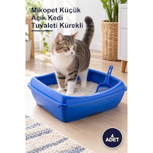 4 Adet Mikopet Küçük Açık Kedi Tuvaleti Kürekli