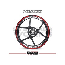 Bajaj Rs200 Jant Sticker Dış Ve İç Set Sticker Jant Şeridi Kırmızı