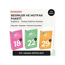 Bigibuddy Wordsbuddy Türkçe İngilizce Kelime Kartları Besinler Ve Mutfak 90 Kart 3 Lü Set Bigione Cihaz Hariç