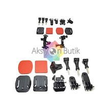 Gopro Uyumlu Eğimli Düz Kask Bağlantı Seti Çok Renkli