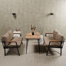 Mb Garden Furnıture Simetri Model, Balkon, Bahçe, Cafe, Metal Koltuk Takımı, Bahçe Takımı ,çay Seti,2+2 Masalı Süngerli Cappuccino