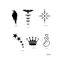 Airbrush Tattoo Kuşlar Ve Yıldızlar Geçici Dövme Şablonu Seti Sadece Desen