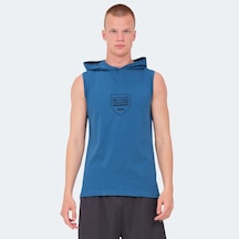 Slazenger VERSIO IN Erkek Kolsuz Baskılı Petrol Tişört