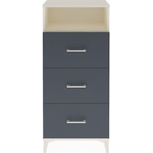 Arges Dolap Tek Raflı 3 Çekmeceli 60x30x134 Aytaşı-antrasit Aytaşı