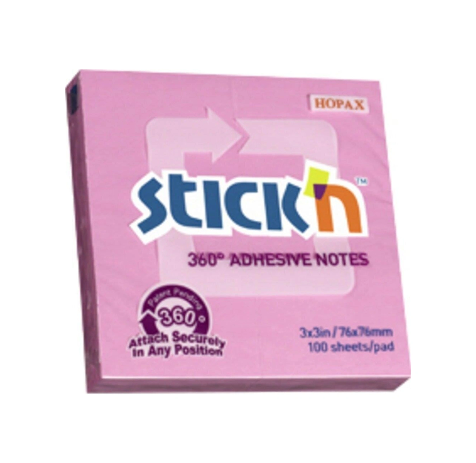 Hopax Stıckn Yapışkanlı Not Kağıdı 360 100 Yaprak 76x76 Mm Pembe Karışık