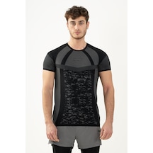 Maraton Active Slimfit Erkek Bisiklet Yaka Kısa Kol Koşu Siyah T-Shirt 821078-Siyah