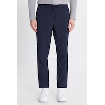 Erkek Lacı Slim Fit Dar Kesim Beli Bağlamalı Gofre Desenli Yan Cepli Casual Pantolon Lacı