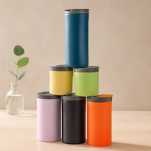 400 Ml Uzun Termos Bardak - Paslanmaz Çelik Kaydırmaz Taban Çok Renkli