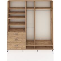 Hyperion Dolap 9 Raflı 3 Çekmeceli 3 Askılı 220x44x243 Çam-çam/çam Atlas Çam/atlas Çam