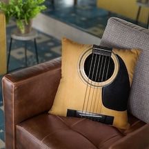 Herşey Nota Gitar Yastık Kılıfı Kırlent 401 Karışık/Çok Renkli