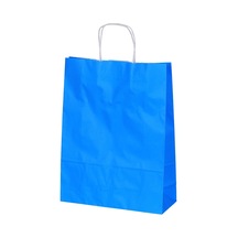 Burgu Saplı Mavi Kağıt Çanta 31x12x41 Cm - 25 Adet