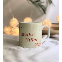 Mutlu Yıllar 2021 Tasarımlı Kupa Beyaz - Çok Renkli