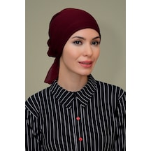 Hürrem Bone Bordo Pratik Hazır Geçmeli Tesettür Bone Petekli Güllü 1201_16 Bordo