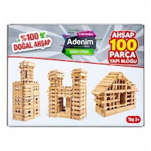 Wood City Blocks Ev Yapma Oyunu 100 Parça Ahşap Yapı Bloğu - %100 Doğal Ahşap Eğitici Zeka Blokları Ve Kule Oyunu