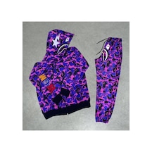Bomii Çocuk Bape Alt Üst Takım Eşofman Takımı Mor - 936290063 Mor