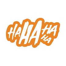 Ha Ha Ha Ha Sticker 17x17 Cm Turuncu