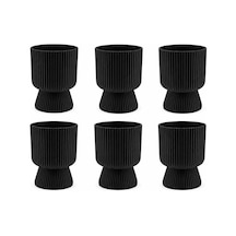 So-ltsa01 Lotus Ayaklı Plastik Vazo Çiçek Saksı 1.8 Litre No:1 Siyah 6 Adet