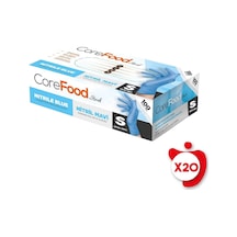 Bimel Corefood Pudrasız Nitril Eldiven S Beden Mavi 100'lü 20 Paket
