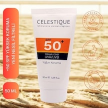 Celestıque Spf 50+ Leke Karşıtı Güneş Kremi, Nemlendirici, Tüm Cilt Tipleri İçin, Renksiz, Alkol İçermeyen, 50 Ml 0