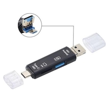 5068 Otg 3in1 Type-c Ve Micro Usb Tf Çevirici Dönüştürücü Kart Okuyucu