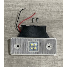 12v Yan Sinyal Lambası Braketli Dorse Side Marker 4 Ledli Beyaz