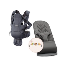 BabyBjörn 2'li Set Oyuncaklı Bliss Ana Kucağı Petal Woven & Kanguru Move Mesh Anthracite