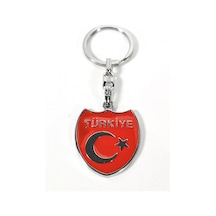 Türkiye Yazılı Ay Yıldız Figürlü Kırmızı Metal Anahtarlık Sade, Net Ve Güçlü Bir Duruş Çok Renkli