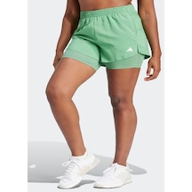 Kadın Yeşil Adidas Performans Aeroready Train Spor Esasları Minimal Branding V Yaka T-shirt - Şortlar