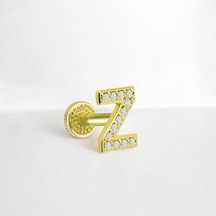 Glorria Altın Z Harfi Tragus Piercing Çok Renkli