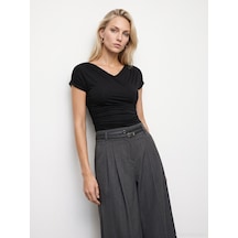 Dilvin 33157 Bra-free Büzgülü Top Siyah