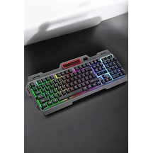 Led Işıklı Oyuncu Klavye Usb Girişli Rgb Işıklı Q Klavye Mouse li - Özel Seri 2004569584221